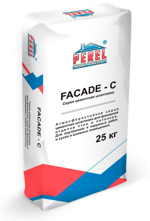 0650 Facade-c Серая Шпаклевка цементная PEREL, 25 кг в Королеве по низкой цене